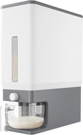 Lifewit Rice Dispenser 25 Lbs(11.3kg), Rice Storage Container Sealed Moisture Proof with Measuring Cup for Kitchen Pantry Household, BPA-Free, 1 Pack Grey by Lifewit