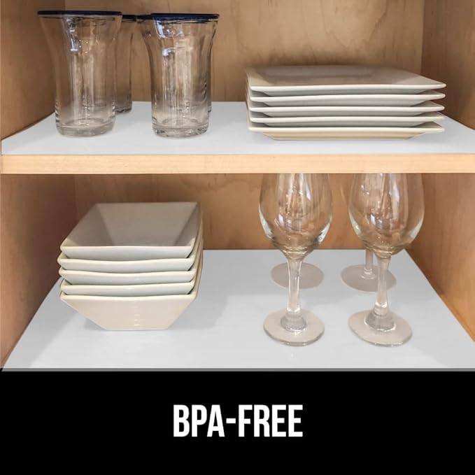 GORILLA GRIP DuraGuard Shelf Liner, 20x30 Non-Adhesive Cabinet Liners for Kitchen Drawers, Shelves, Refrigerator, Pantry Storage, Bathroom Closet, Durable Waterproof BPA Free Ribbed Plastic, White - Image 6