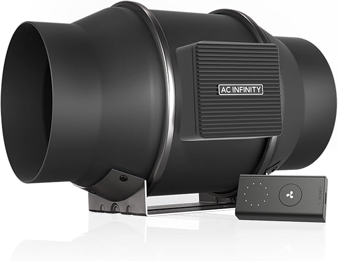 AC Infinity CLOUDLINE PRO S6, Quiet 6” Inline Duct Fan with Speed Controller - EC Motor Ventilation Exhaust Fan for Heating Cooling Booster, Grow Tents, Hydroponics by ACInfinity