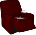 PureFit 100% Dual Waterproof Recliner Cover, Waterproof Couch Cover for Recliner - Stretch Non Slip Fleece Sofa Covers Washable, Leakproof Furniture Protector for Kids, Pets, Dog (Recliner, Wine) by PureFit