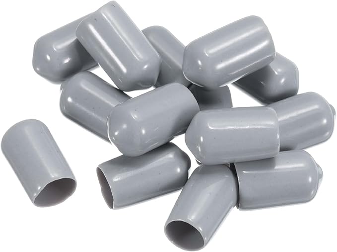 uxcell 20pcs Rubber End Caps 9mm ID Vinyl PVC Round Tube Bolt Cap Cover Screw Thread Protectors Grey - Image 4