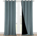 NICETOWN 100% Blackout Curtains for Shift Workers, Laundry Room Decor Window Treatment Drapes, Thermal Insulated Energy Smart Draperies for Villa, Hall and Studio, Stormy Sea, Set of 2, 52" W x 95" L by NICETOWN