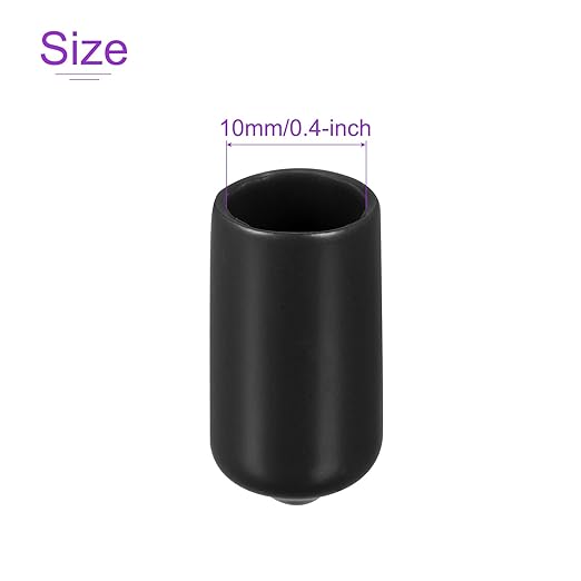 DMiotech 100 Pack 10mm ID Black Screw Thread Protectors Rubber End Caps Bolt Covers for Screw Bolt Furniture Pipe - Image 4