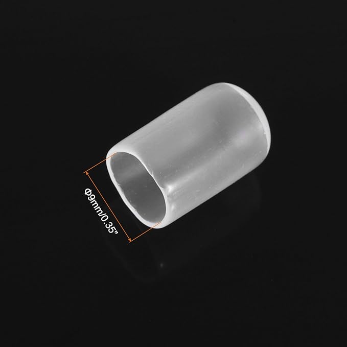 uxcell 20pcs Rubber End Caps 9mm ID Vinyl PVC Round Tube Bolt Cap Cover Screw Thread Protectors Clear - Image 3