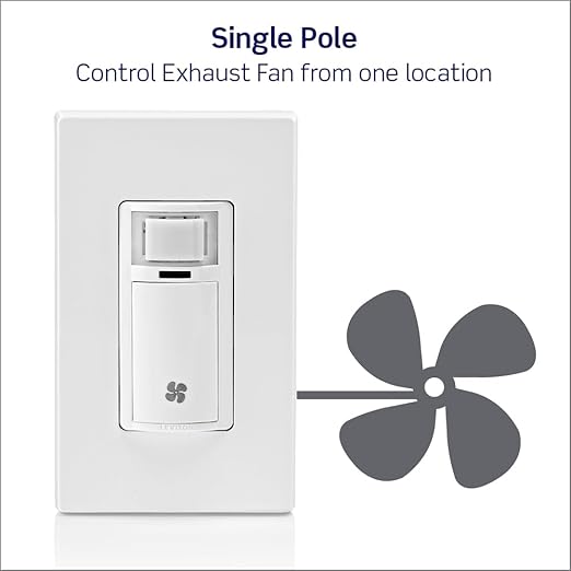 Leviton Humidity Sensor Switch for Bathroom Exhaust Fan, Automate Ventilation, Air Circulation, Moisture Control, ¼ HP, Single Pole, DHS05-1LT, Light Almond - Image 15