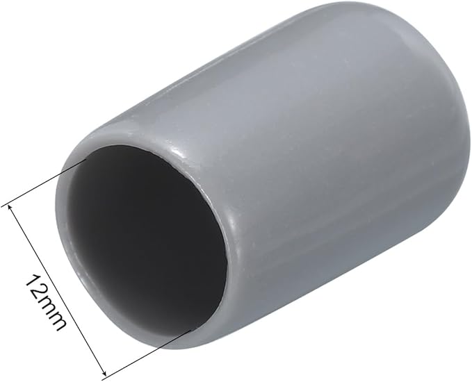 uxcell 20pcs Rubber End Caps 12mm(1/2") ID Vinyl PVC Round Tube Bolt Cap Cover Screw Thread Protectors Grey - Image 3