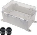 Zulkit Junction Box ABS Plastic Dustproof Waterproof IP65 Electrical Boxes Hinged Shell Outdoor Universal Project Enclosure Grey Clear Cover With Mounting Plate 11.8 x 7.9 x 6.3 inch (300x200x160mm) by Zulkit