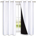 NICETOWN Pure White 100% Blackout Lined Curtains, 2 Thick Layers Completely Blackout Window Treatment Panels Thermal Insulated Drapes for Kitchen (1 Pair, 42-inch Width x 63-inch Length Each Panel) by NICETOWN