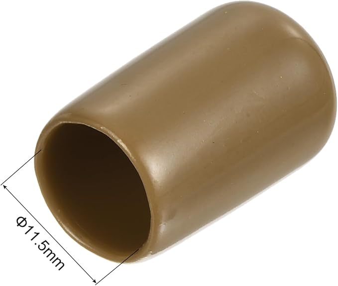 uxcell 20pcs Rubber End Caps 11.5mm ID Vinyl PVC Round Tube Bolt Cap Cover Screw Thread Protectors Light Brown - Image 3