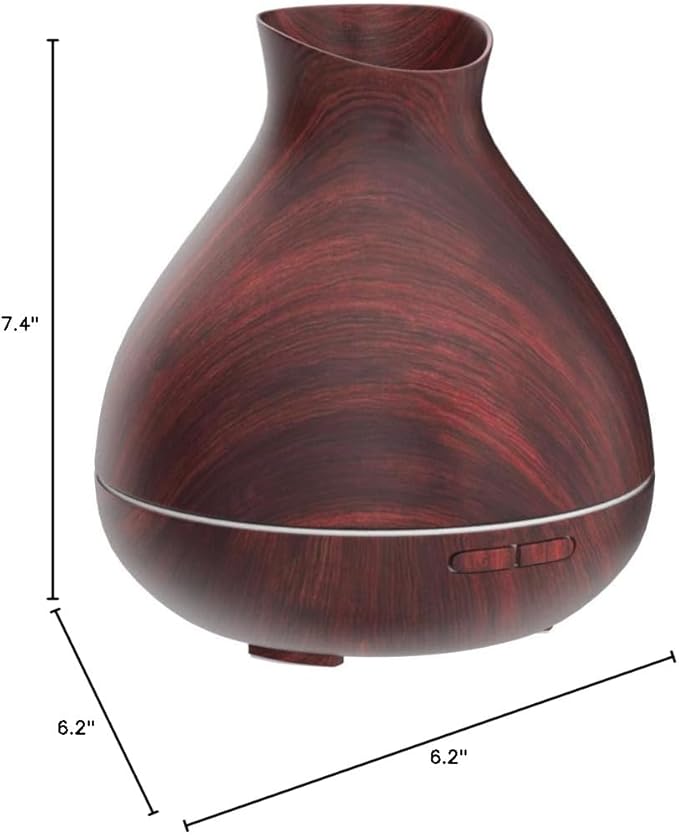 BZseed Aromatherapy Essential Oil Diffuser 550ml 12 Hours Wood Grain Aroma Diffuser with Timer Cool Mist Humidifier for Large Room, Home, Baby Bedroom, Waterless Auto Shut-off,7 Colors Lights Changing - Image 9