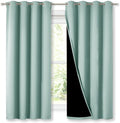 NICETOWN Aqua Blue 100% Blackout Lined Curtains, 2 Thick Layers Completely Blackout Window Treatment Thermal Insulated Drapes for Kitchen/Bedroom (1 Pair, 52" Width x 63" Length Each Panel) by NICETOWN