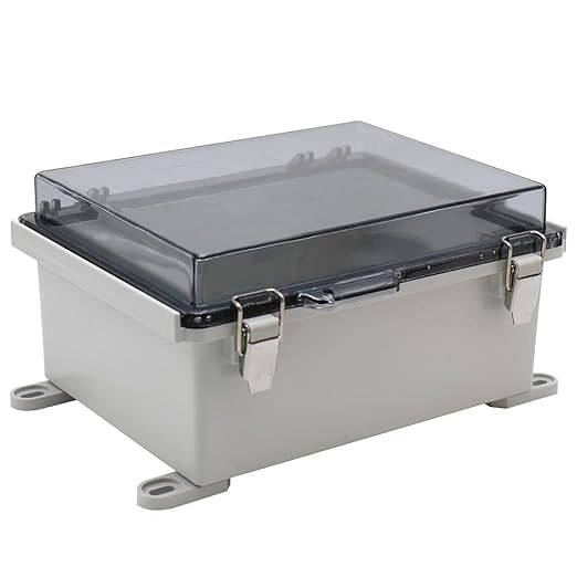 MAKERELE Small Waterproof Electrical Junction Box Clear ABS Plastic Dustproof Boxes Hinged Shell Outdoor Universal Project Enclosure with Clear Cover 8.6×6.7×4.3 inch (220×170×110mm) - Image 9