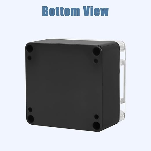 LeMotech Junction Box with Clear Cover IP65 Waterproof Project Box Dustproof ABS Plastic Electrical Project Boxes Universal Enclosure, Black 3.2"x 3.1"x 2.2"(83x81x56mm)(Pack of 2) - Image 4