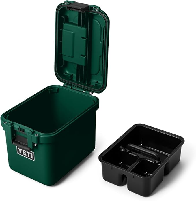 YETI LoadOut 15 GoBox Divided Waterproof Cargo Case, Dry Box, Camera Case, Fishing Tackle Box, Black Forest Green - Image 8