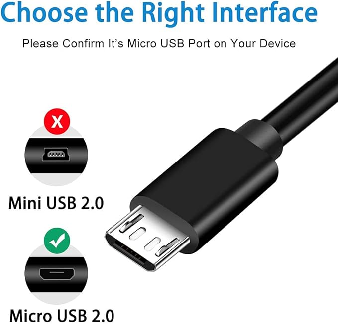 5ft Micro USB Charging Power Cable Cord Compatible with Elitech GSP-6 Temperature Humidity Data Logger - Image 3