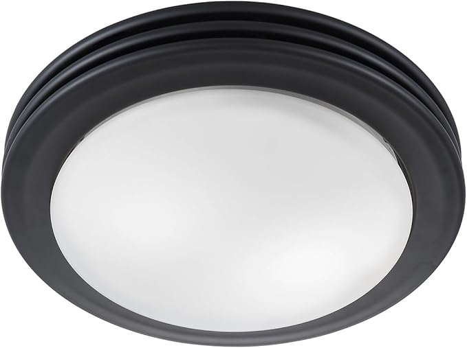 Good Housekeeping 90054z Yorkshire Decorative Bathroom Ventilation Exhaust Fan and Light, Medium, Matte Black by GoodHousekeeping