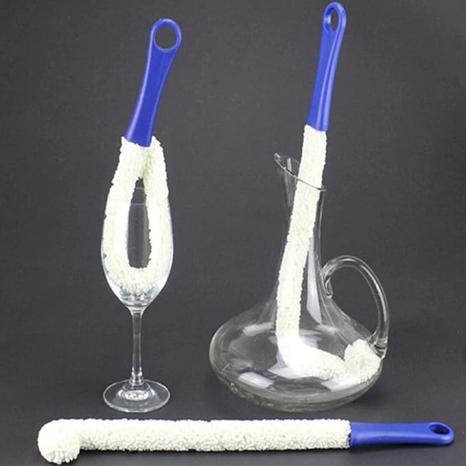 Wine Decanter Cleaning Brush,Wine Glass Cleaner Brush Wine Carafe Cleaner Flexible Bottle Scourer Cleaning Brush Tools for Goblets,Glasses(3PCS/Set) - Image 2