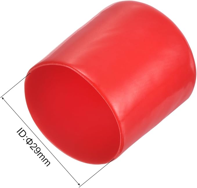 uxcell 20pcs Rubber End Caps 29mm ID Vinyl Round Tube Bolt Cap Cover Thread Protectors Red - Image 3