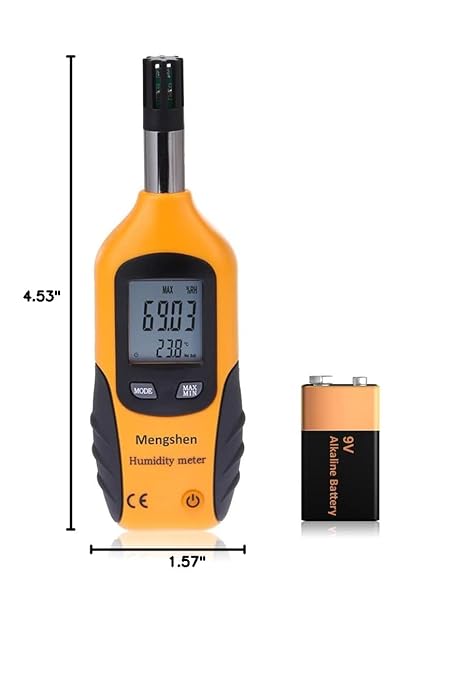 Mengshen Digital Psychrometer - Handheld Temperature and Humidity Meter Gauge with Dew Point and Wet Bulb Temperature - Battery Included - Image 10