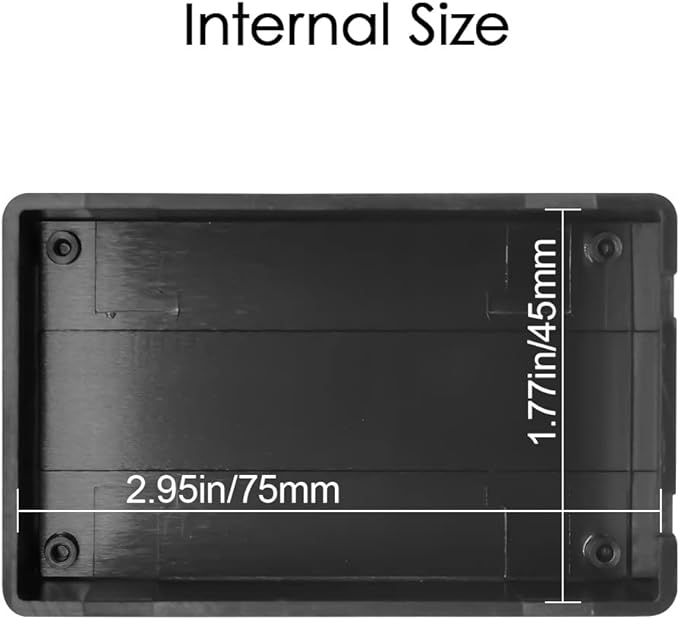 LeMotech Project Box 10 Pieces ABS Plastic Electrical Project Case Small Junction Box for Electronics Black 3.1 x 2.0 x 1.0 inch (80 x 50x 26 mm) - Image 3