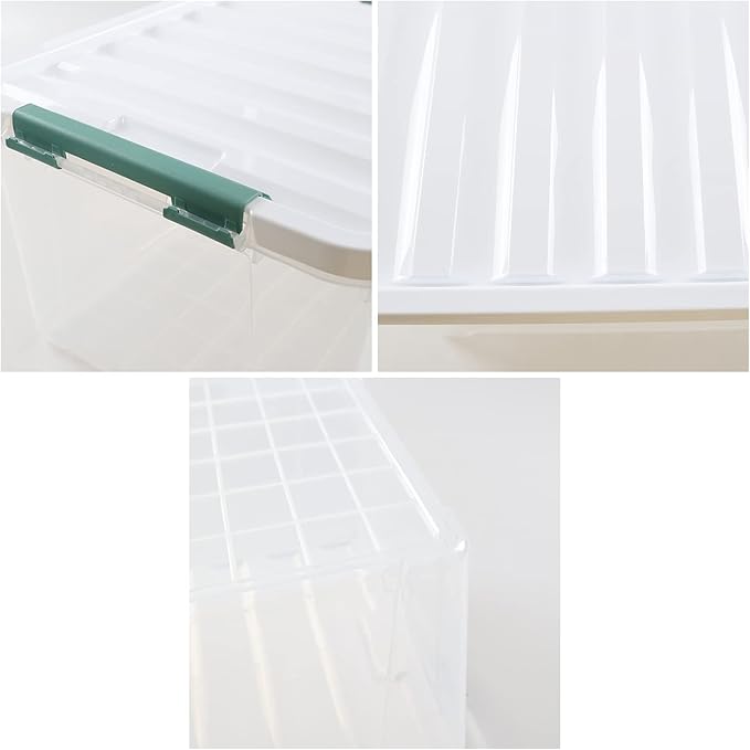 35 L Clear Large Storage Box, Plastic Storage Bins, Set of 4 - Image 3