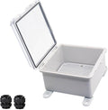 Waterproof Outdoor Electrical Box Junction Box Weatherproof IP67 ABS Plastic Enclosure Switch Router Project Box with Mounting Plate with Wall Bracket 2 Cable Glands Clear 5.9"x5.9"x3.5" by YETLEBOX
