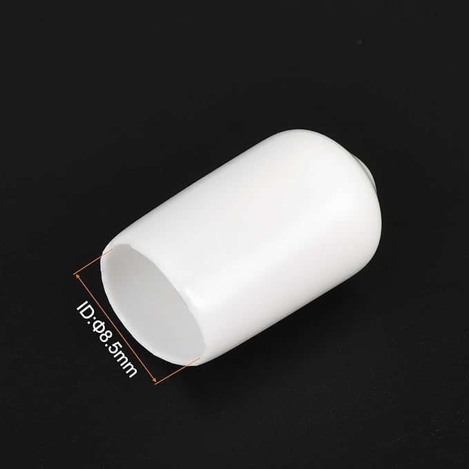 uxcell 20pcs Rubber End Caps 8.5mm ID Vinyl Round End Cap Cover Screw Thread Protectors White - Image 3