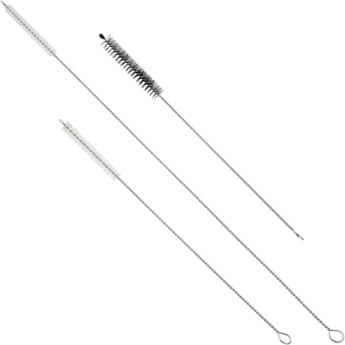 Milk Foamer Hose Brush, Tube Hose Cleaner Brush Ideal for Espresso & Coffee Machine Attachments，Extra Long Stainless Steel Brush for Cleaning Reusable Drinking Straws, Keg Lines and Pipes(13.7in) by Unknown
