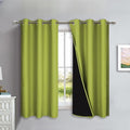 NICETOWN 100% Blackout Lined Curtains, Fresh Green, 1 Pair, 42" Width x 63" Length Each Panel, 2 Thick Layers Completely Blackout Window Treatment Panels Thermal Insulated Drapes for Kitchen by NICETOWN