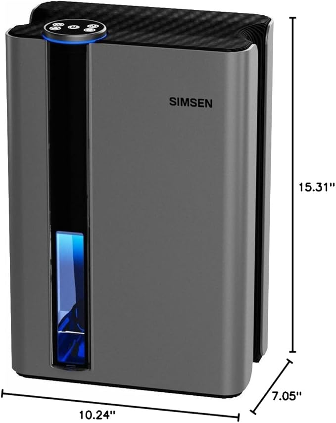 SIMSEN 95oz Dehumidifiers for Home, 800 sq ft Dehumidifier Reusable Filter, Small Dehumidifier with Drain Hose, Dehumidifiers for Bedroom Bathroom Basements Closet RV - Image 2