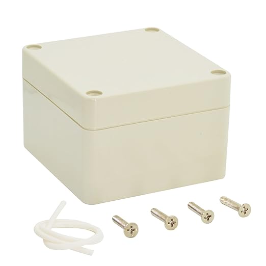 LeMotech Waterproof Dustproof IP65 ABS Plastic Junction Box Universal Electric Project Enclosure Pale Gray 3.3 x 3.2 x 2.2 inch (83 x 81 x 56 mm) by LeMotech