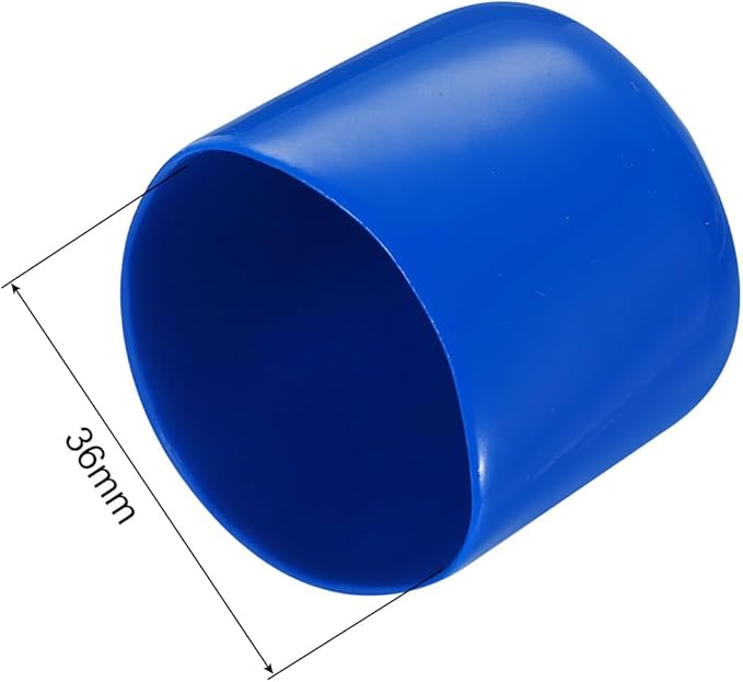uxcell 20pcs Rubber End Caps 36mm ID Vinyl PVC Round Tube Bolt Cap Cover Screw Thread Protectors Blue - Image 3