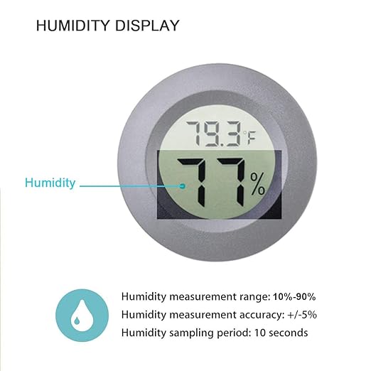 3pcs Mini Hygrometer Thermometer Indoor Outdoor Round Humidity Meter Fahrenheit Celsius Switchable Temperature Gauge Humidity Sensor Monitor for 3D Printer Reptile Jars - Image 4
