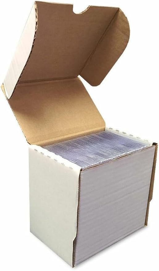 BCW 5-Inch Semi Rigid #1 Card Holder Storage Box - Holds 130 Semi-Rigid Card Holders - White Corrugated Cardboard - Ideal for Trading, Sports & Collectible Cards - Image 4