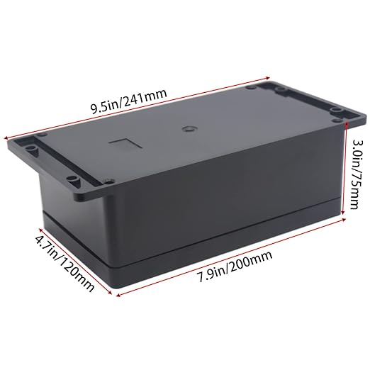 Watertight Junction Box, IP67 Waterproof Project Box Durable ABS Plastic Electronic Enclosure Case for DIY Electrical Project with Wall Fixed Ear 7.87" x 4.72" x 2.95"(200 x 120 x 75 mm) 2Pcs - Image 2