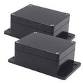 Zulkit Junction Box ABS Plastic Dustproof Waterproof IP65 Universal Electrical Boxes Project Enclosure with Fixed Ear Black 4.5 x 3.5 x 2.2 Inch (115 x 90 x 55mm)(Pack of 2) by Zulkit