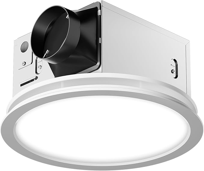 Fitop Bathroom Exhaust Fan with Light,130 CFM 47W 1100LM Ceiling Mount Shower Ventilation Exhaust Fan, 1.5Sones Bathroom Vent Fan with Light, Fan LED Light 3000K/4000K/5000K by Fitop