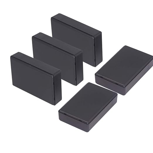 Zulkit 5Pcs Project Boxes ABS Plastic Electrical Project Case Power Junction Box Black 3.62 x 2.28 x 0.91 inch(92 x 58 x 23mm) by Zulkit
