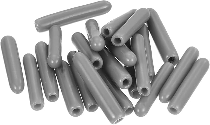 uxcell 20pcs Rubber End Caps Protective Caps 1.5mm ID Vinyl PVC Round Tube Bolt Cap Cover Screw Thread Protectors, Light Grey - Image 4