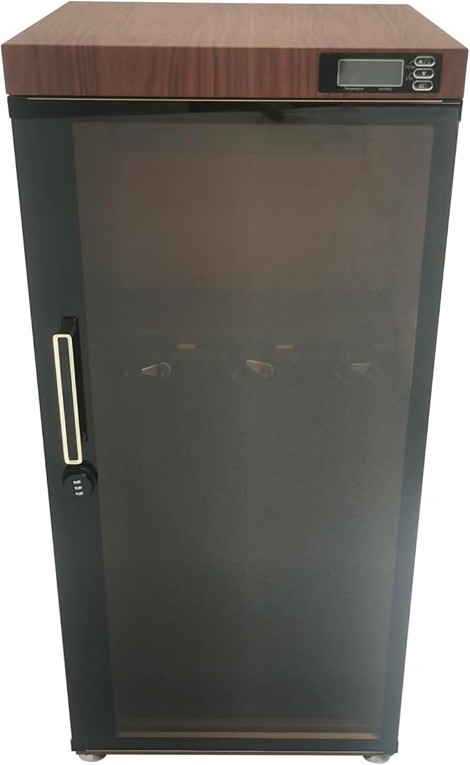 Electronic Dehumidifying Dry Cabinet Box, 110V Musical Instrument Storage Cabinet, 35-60% RH Humidity Control for Bass, Violin, Guitar, with Lockable Door and Instrument-Specific Interior by Unknown