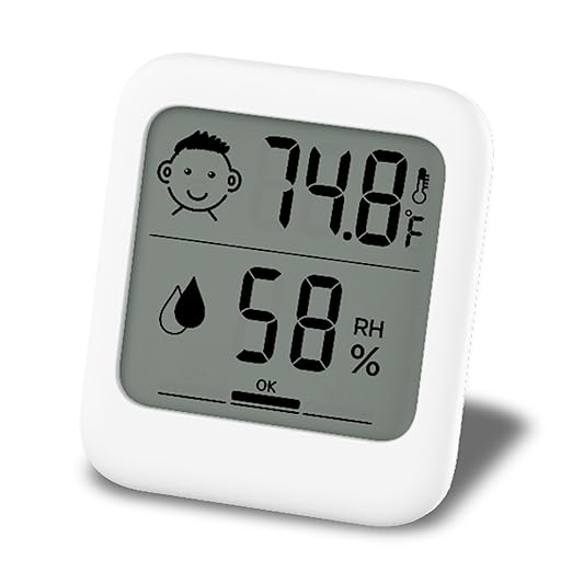 Digital Thermometer and Hygrometer with Comfort Face Display, Hygrometer, Stand, Magnet, Hanging, Simple, Infectious Disease Prevention, Heat Stroke Prevention (Simple, No Clock) by HATUSOKU