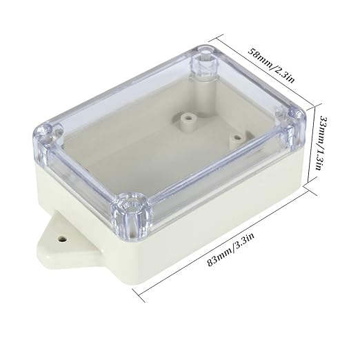 ABS Plastic Junction Box, Dustproof Weatherproof IP65 Electrical Box - Universal Project Enclosure Pale Pale Grey, with PC Transparent/Clear Cover and Fixed Ear 3.3"x2.3"x1.3"(83x58x33mm) - Image 2