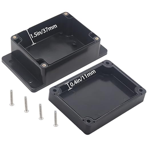 Watertight Junction Box, IP67 Waterproof Project Box Durable ABS Plastic Electronic Enclosure Case for DIY Electrical Project with Wall Fixed Ear 4.53" x 3.54" x 2.17"(115 x 90 x 55 mm) 2Pcs - Image 4