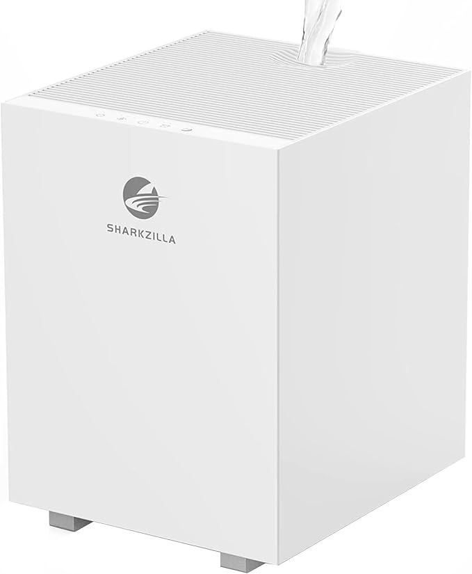 SHARKZILLA Evaporative Humidifiers for Bedroom, 1.3Gallon No Mist Humidifiers for Baby, Top Fill Air Humidifier with Filter, Timer, Quiet by Unknown
