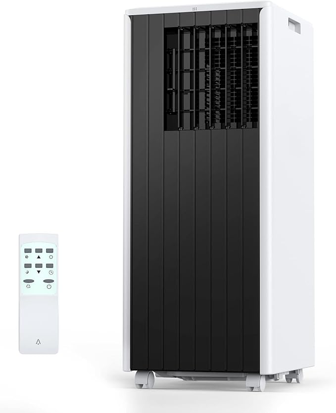 GarveeLife 8000 BTU Portable Air Conditioner - 3-in-1 AC with Dehumidifier & Cooling Fan - Fast Cooling, Remote, Window Kit - For Rooms Up to 350 Sq.Ft - Black and White, U.S. Regulations by GarveeLife