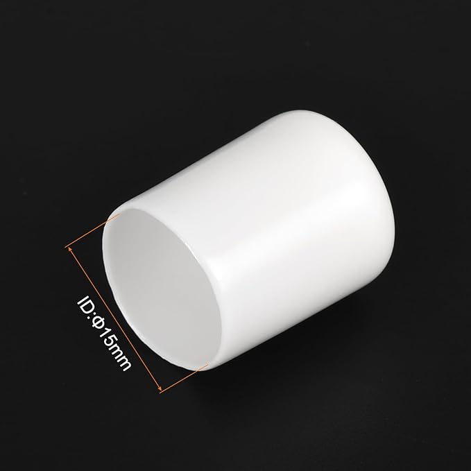 uxcell 20pcs Rubber End Caps 15mm ID Vinyl Round End Cap Cover Screw Thread Protectors White - Image 3