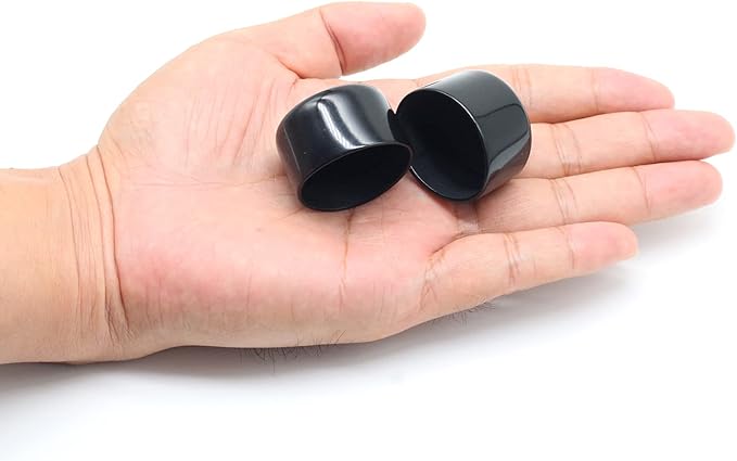 Acocony 1 1/4 Inch Rubber Cap Round 1.25 Inch Rubber End Caps PVC Flexible Protector Plastic Plugs for Round Holes Black Pack of 12 - Image 3