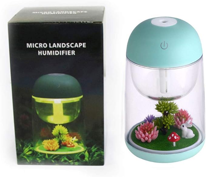 Micro Landscape Humidifier with Changing Led Light,Adjustable Mist Mode, Waterless Auto Shut-off,for Bedroom,Office,Car (green) - Image 7