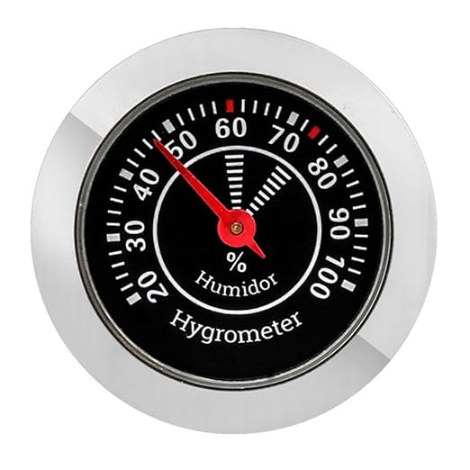 Humidor Hygrometer for Analog Hygrometer Humidor Accessory Humidity Gauge Alloy Stainless Steel Mechanical Pressure Gauge for Violin Case Home Use - Black, 1.5x1.5x0.4in by Unknown