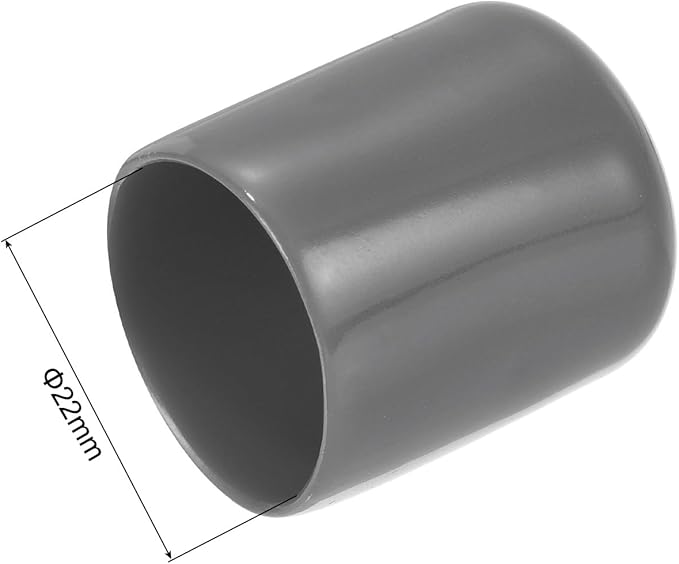 uxcell 20pcs Rubber End Caps 22mm ID Vinyl PVC Round Tube Bolt Cap Cover Screw Thread Protectors Dark Grey - Image 3